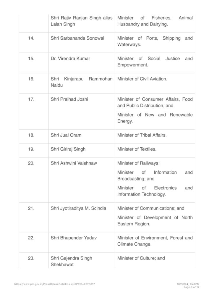 Modi 3.0 Cabinet Live Updates