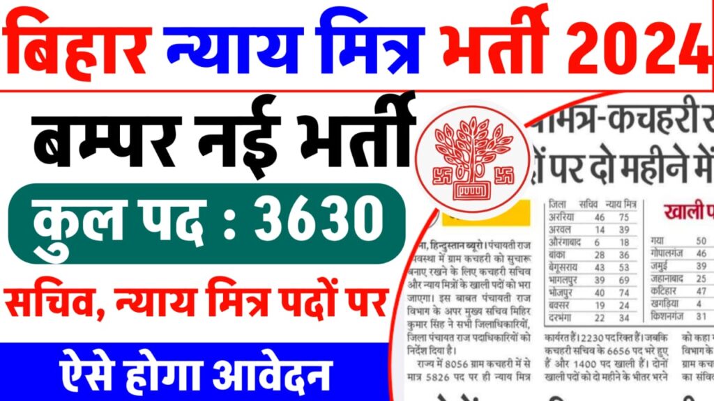 Bihar Panchayati Raj Vacancy 2024