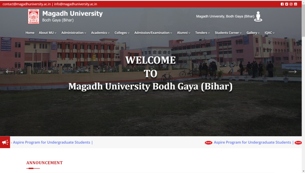 Magadh University PG Spot Admission 2022-24